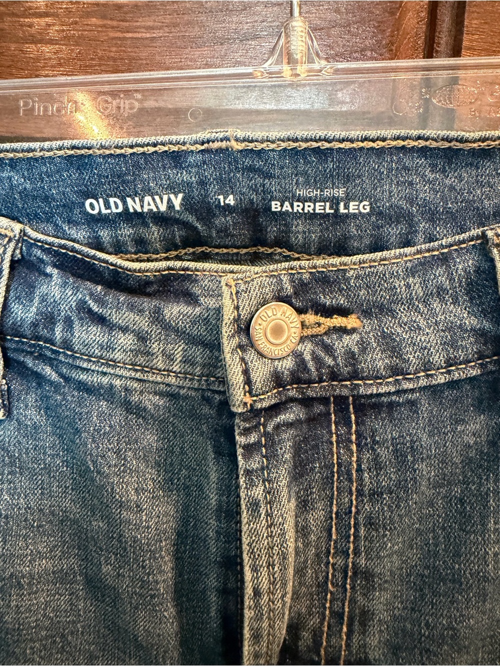 Old Navy Barrel Leg Jeans - Dark Blue Denim